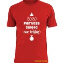 Koszulka z nadrukiem pierwsze z żoną, dziewczyną, imię, we trójkę, mikołajki