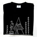 Camping pod Tatrami - czarna koszulka z bawełny 200 g Tatra Art