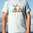 T-shirt podkoszulek z autorskim wzorem Jelenie kolor JASNONIEBIESKI S -M - L na prezent!