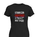 Koszulka z nadrukiem dla starszej lub młodszej prezent, urodziny, młodsza starsza