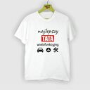 Koszulka z nadrukiem dla taty, przyszły, super, najlepszy, mąż, prezent