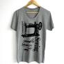 kapotka trendy t-shirt rezerwacja szara koszulka z nadrukiem dla krawcowej r. Maszyna prezent