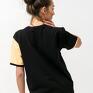 Trzy ForU t-shirt damski "sabrina" czarny i brzoskwinia - kolorowy koszulka sportowa