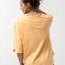 t-shirt asymetryczny damski "shakira" brzoskwinia - bawełniana bluzka luźna
