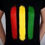 reggae ✔ informacje ogólne: czarna koszulka z motywem rasta na środku bluzka t-shirt