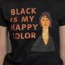 koszulka (t shirt) black is my happy color - hand made