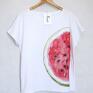 Gabriela Krawczyk trendy arbuz koszulka bawełniana l/xl biała nadruk t-shirt