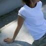 koszulki: T-shirt Latte Sleeves, rozmiar L biała prosta