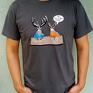 Mungo projekt deer wife tshirt unisex kolor ciemny grafit sitodruk