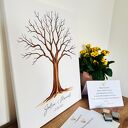 Weselne Drzewo wpisów do odcisków - 50x70cm - Alternatywna księga gości