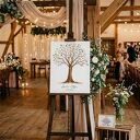 Weselne Drzewo wpisów do odcisków - 50x70cm - Alternatywna księga gości