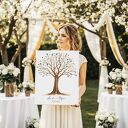 Weselne Drzewo wpisów do odcisków - 50x70cm - Alternatywna księga gości