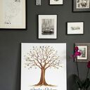 Weselne Drzewo wpisów do odcisków - 50x70cm - Alternatywna księga gości