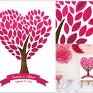 Kreatywne Wesele urokliwe księgi plakat wpisów gości weselnych - serce - 50x70 ślub drzewo