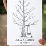 księgi gości plakat drzewo wpisów 60x90 cm 3 tusze