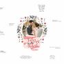 różowe księgi gości ślub alternatywna - obraz 50x70 cm do wpisów wieniec
