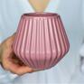 atrakcyjne kubek ceramiczny różowy prążki