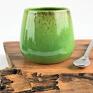 ceramika kubki zielone matero ceramiczne - kubek bez uszka - naczynko na yerba mate plus czarka