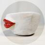 dorota - filiżanka bordowe usteczka - pojemność 200 ml naczynie użytkowe kubek z ustami