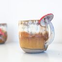 Duży kubek z muchomorem handmade - Nakrapiana jesień (ok. 500 ml)