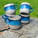Duży kubek ceramiczny Beton Blue 540 ml - rękodzieło na prezent