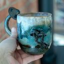 Duży kubek z grzybkami handmade | Forest moss | ok 500 ml ciemne (2)