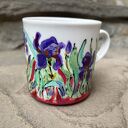 Porcelanowy kubek ręcznie malowany Irysy