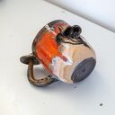 Duży kubek ceramiczny z grzybkami handmade - lawa beż, ok. 500 ml