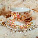 Ręcznie malowany komplet w kwiaty 200 ml