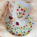 Komplet letniej łąki: filiżanka 350 ml - ręcznie malowana porcelana