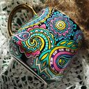 Ręcznie malowany kubek porcelanowy Paisley (460 ml)