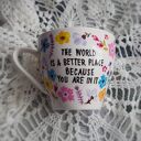 Ręcznie malowana filiżanka ze spodkiem dla kochanej osoby ŁĄKA