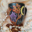 Księżycowe koty ręcznie malowany kubek 300 ml