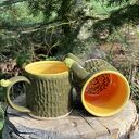 Kubek ceramiczny Papaja 200 ml - ręcznie malowany, owocowy kubeczek na prezent
