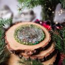 Świąteczny zestaw prezentowy dla miłośników herbaty i lasu, kubek zimowe lisy i podkładka