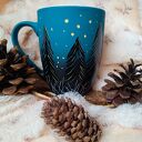 Sowa i wilk w pełni księżyca - ręcznie malowany kubek porcelanowy 300 ml