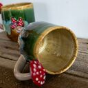 Duży kubek ceramiczny z muchomorem - Miodna łąka (ok. 500 ml) handmade