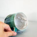 Duży ceramiczny kubek z koniem w środku - turkusowo-biały 380 ml