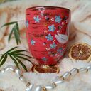 Romantyczny kubek „Jezioro łabędzie” - ręcznie malowany na porcelanie 400 ml 