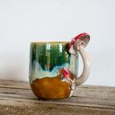 Duży kubek z muchomorem - ceramika handmade, ok. 550 ml