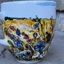 Porcelanowy kubek ręcznie malowany Łąka - 300 ml