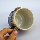 Kubek z żółwiem Opal Biały - rękodzieło ceramiczne 400 ml