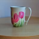 Kubek ceramiczny ręcznie malowany tulipany 300 ml