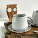 Duża filiżanka / Kubek beczułka ze spodkiem w stylu boho ok. 300