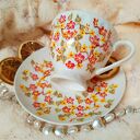 Ręcznie malowany komplet w kwiaty 200 ml