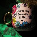 Ręcznie malowany kubek dla siostry - Sister, porcelana 380 ml