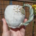 Kubek pękaty cytryna handmade unikat