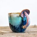 Handmade kubek z grzybkami Psychodelki Nocna Aurora - 480 ml