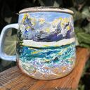 Porcelanowy kubek z zaparzaczem 500 ml - Nad Bałtykiem