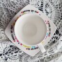 Ręcznie malowana filiżanka ze spodkiem dla kochanej osoby ŁĄKA